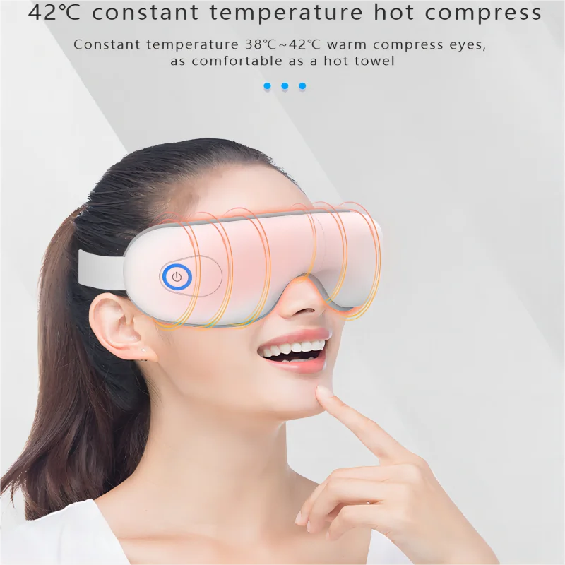 Folding Eye Massager Eye Mask with Heat and Bluetooth Music Airbag Eye Care Device Gift for Eye Strain Dry Eye Improve Sleep
