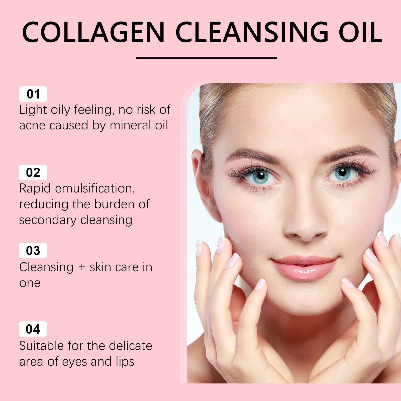 Collagen Cleansing Oil Makeup Remover Deep Cleansing Pores Exfoliation Dissolve Sunscreen Blackhead Refresh Makeup Removal Oil