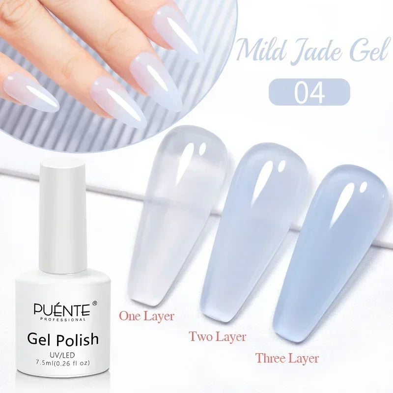 PUENTE 15ML Vitamin E Base Coat Gel Nail Polish For Soft Thin Breaking Nails Strengthen Soak Off UV Gel Varnish For Nail Care