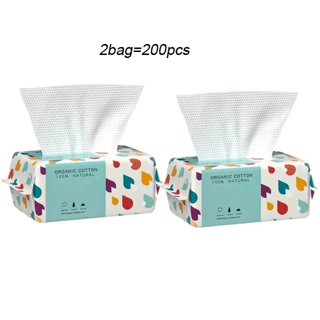 1 bag Thickened Disposable Face Towel 100Cotton Soft Fabric Travel Cleansing Dry Wet Makeup Remover Pearl Cotton Reusable