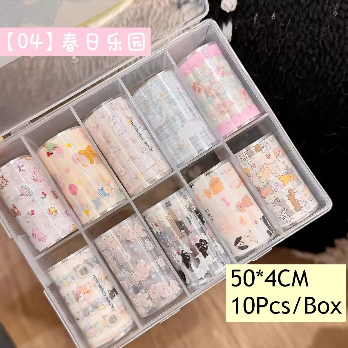 10Rolls Plaid Thousand-Bird Bow Stars Nail Foils Transfer Paper Nail Art Stickers Manicure Set Decal Nails Decoration