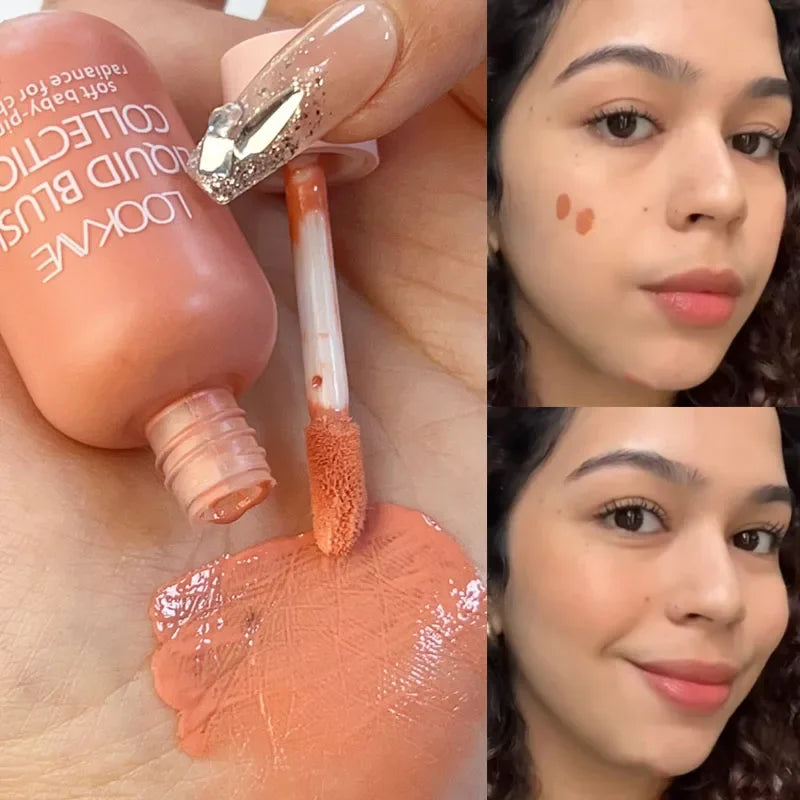 Moisturizing Liquid Blush Cream Waterproof Lasting Multi-Use Shadow Lips Cheek Blusher Pink Red Orange Blush Makeup Cosmetics