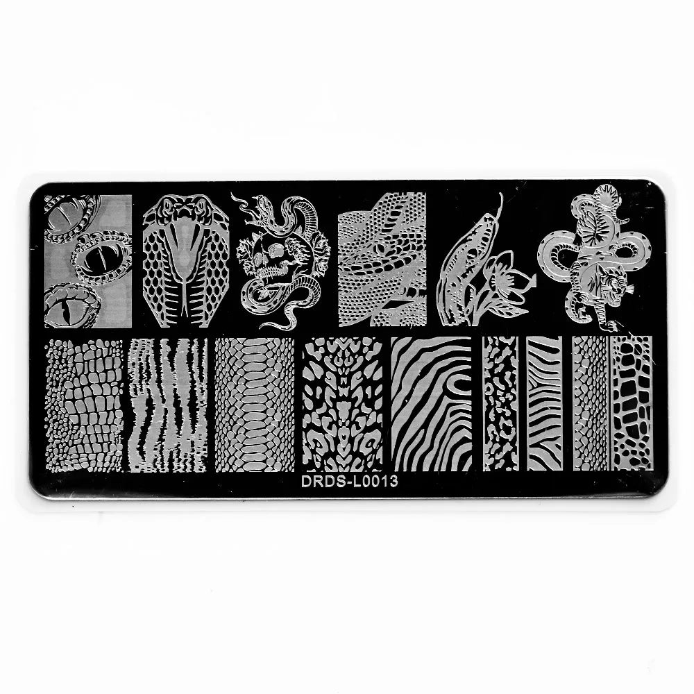 1Pc Nail Art Stamp Plate Geometric Line DIY Stamping Image Plate 6*12CM Nail Stamping Plate Stainless Steel Plate Stencil JR-030
