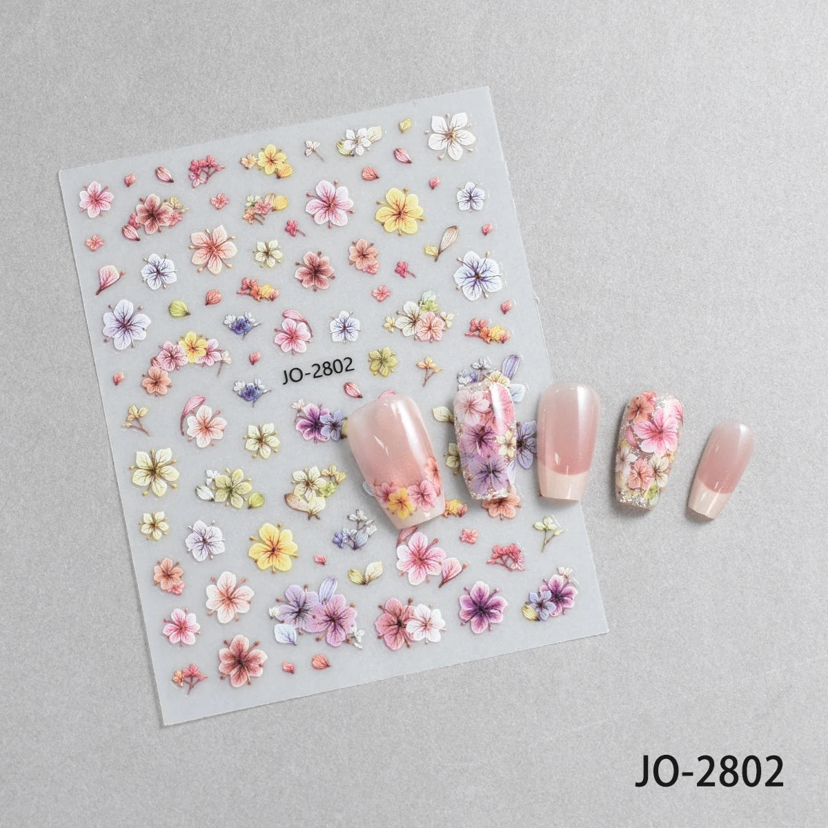 3 to 30 Sheets Floral Nail Stickers Watercolor Flower Petal Botanical Spring Garden Soft Pastel Self-Adhesive Nail Art Decals