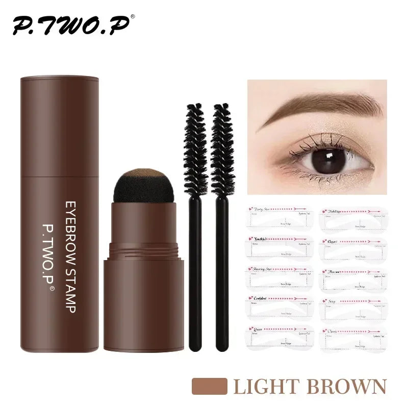 Complete professional Eyebrow Powder Stamp Shaping Kit makeup brushes eyebrow paint eyebrow pencil Eye Brows Stencil