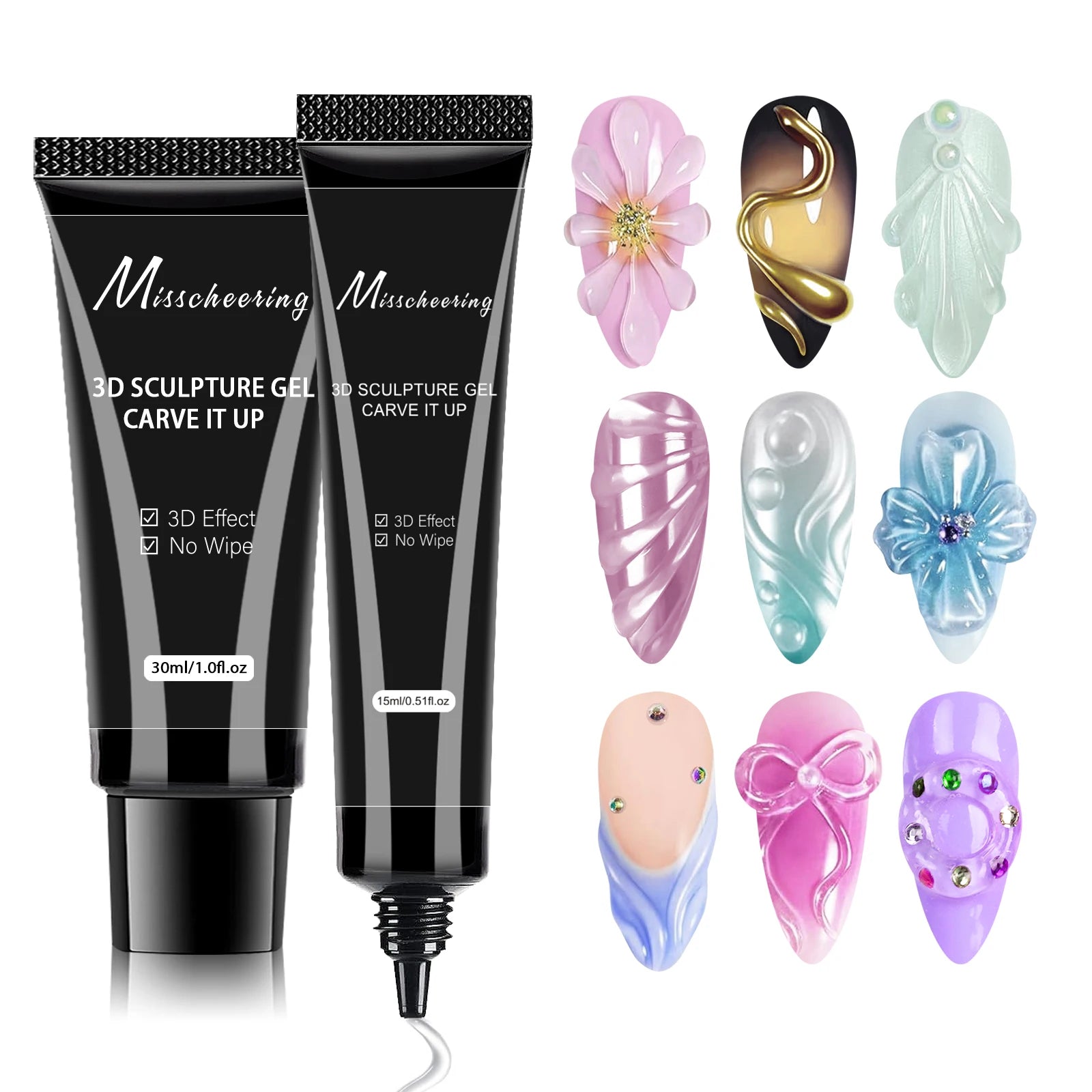 3D Gel Nail Art Modeling Gel Suitable for Nail Design DIY Nail Art for Painting&Molding&Sculpting And Halloween Decoration