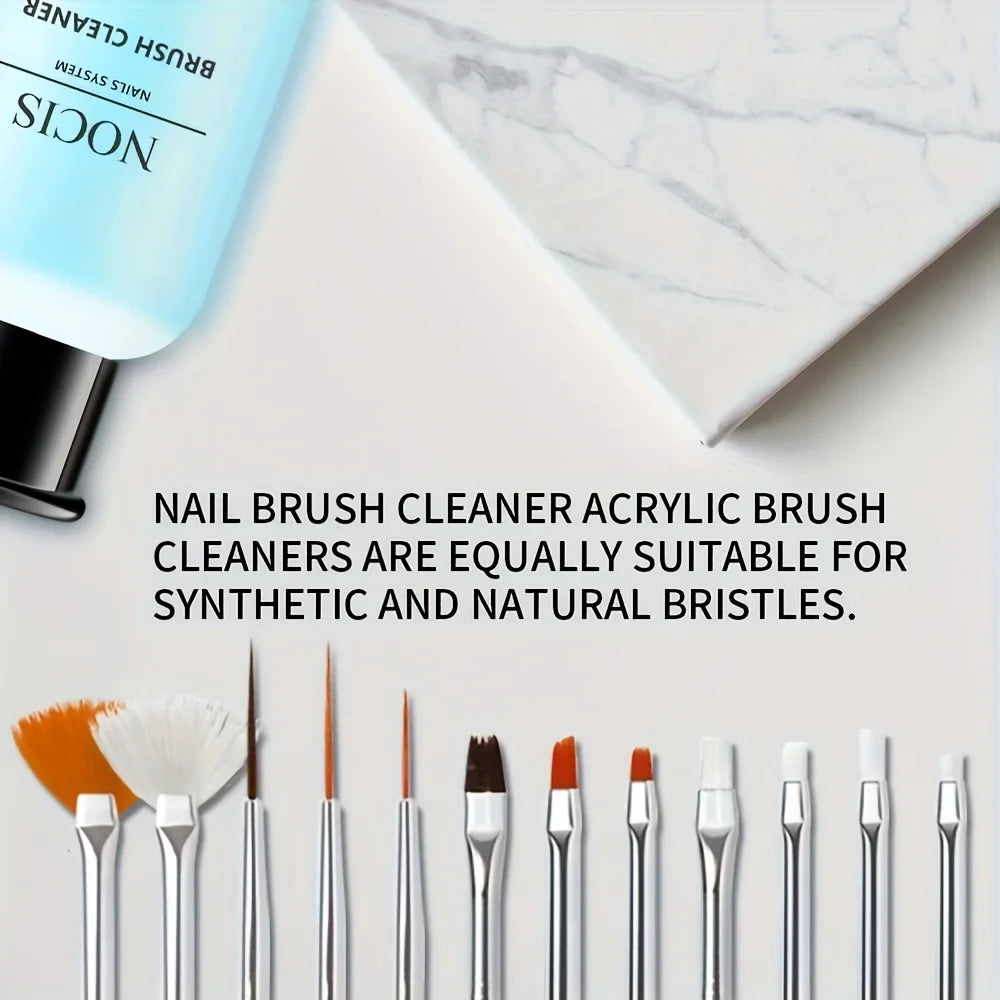NOCIS 2pcs Acrylic Nail Brush Cleaner Acrylic Brush Cleaner Liquid, Nail Gel Brush Cleaner Nail Artist Acrylic Brush Cleaner