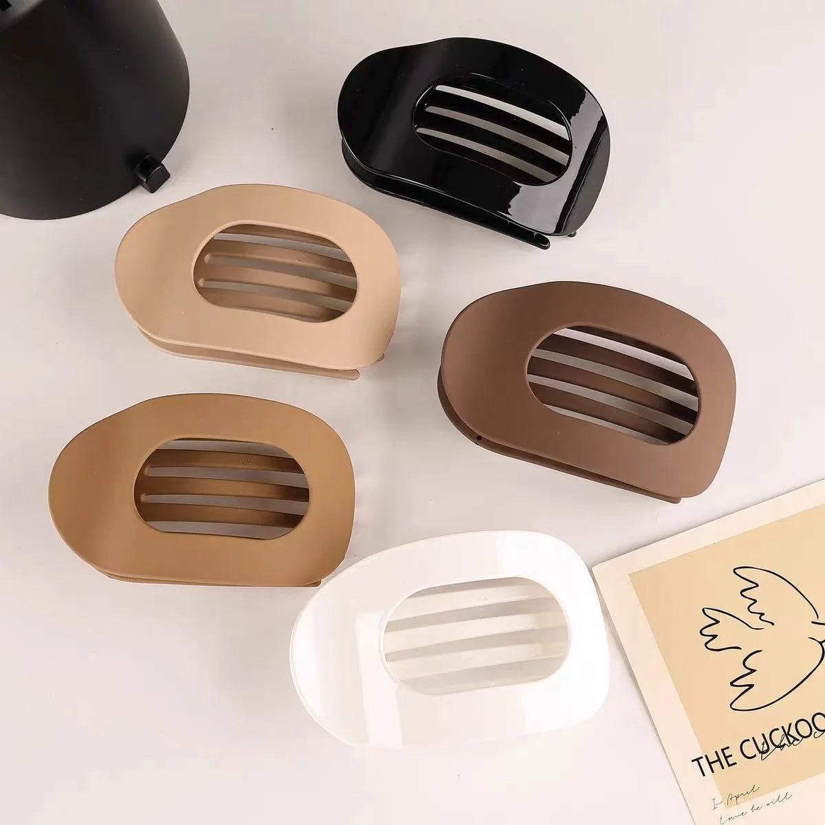 2PCS Flat Elliptical Hair Clips, Duckbill Clips with Strong Grip, Simple Hair Accessories for Updo Hairstyles at the Back of the