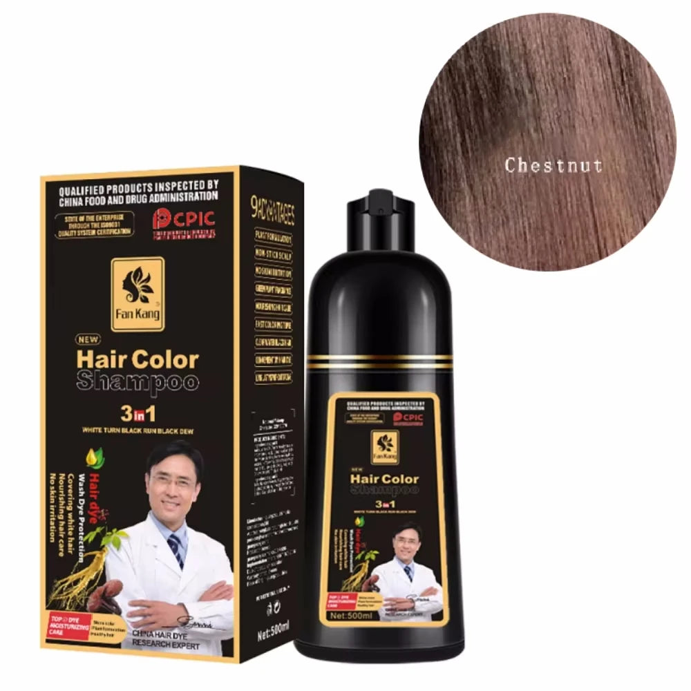 Long Lasting Hair Color Shampoo 3 in 1 Black Hair Dye Shampoo for Women&Men Natural Herbal Safety Cover White Gray Hair Cream