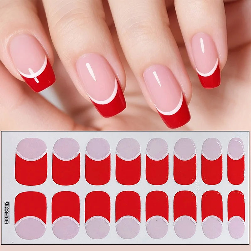 Full Cover Nail Stickers Fashion Nail Polish Nail Decoration Sparkling Glitter Self Adhesive Manicure Designer Nail Art Sticker