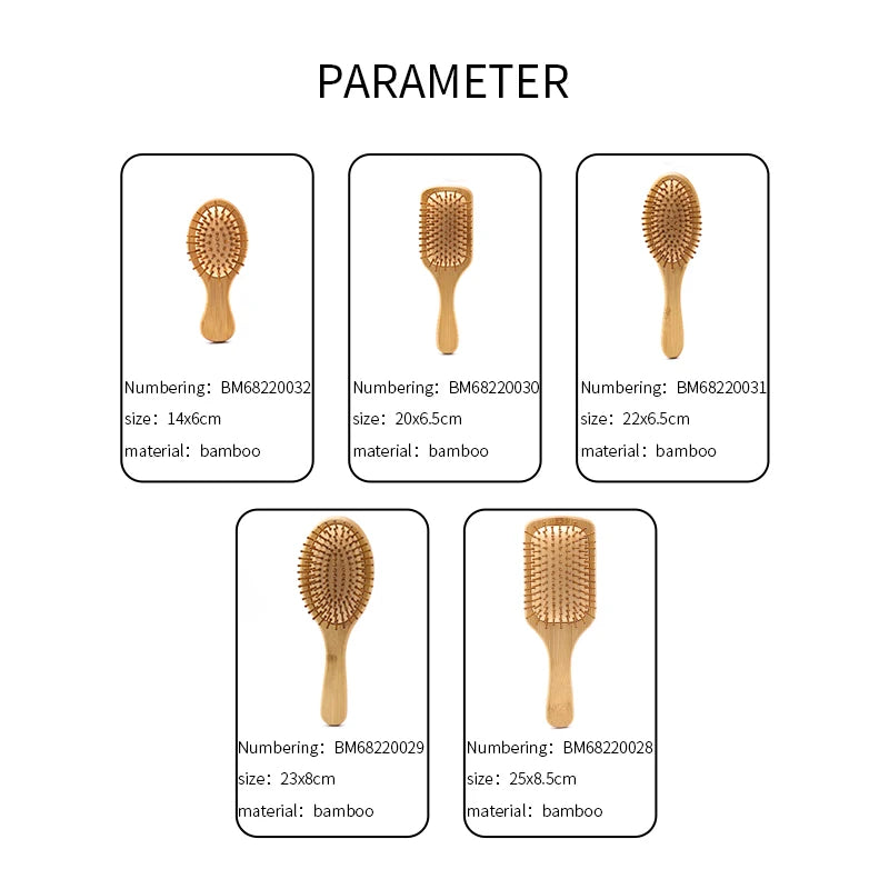 Bamboo Hair Brush Women Styling Hair Comb Hairbrush Wide Teeth Bamboo Combs for Hair Smooth Massage Scalp Brush Barber Comb