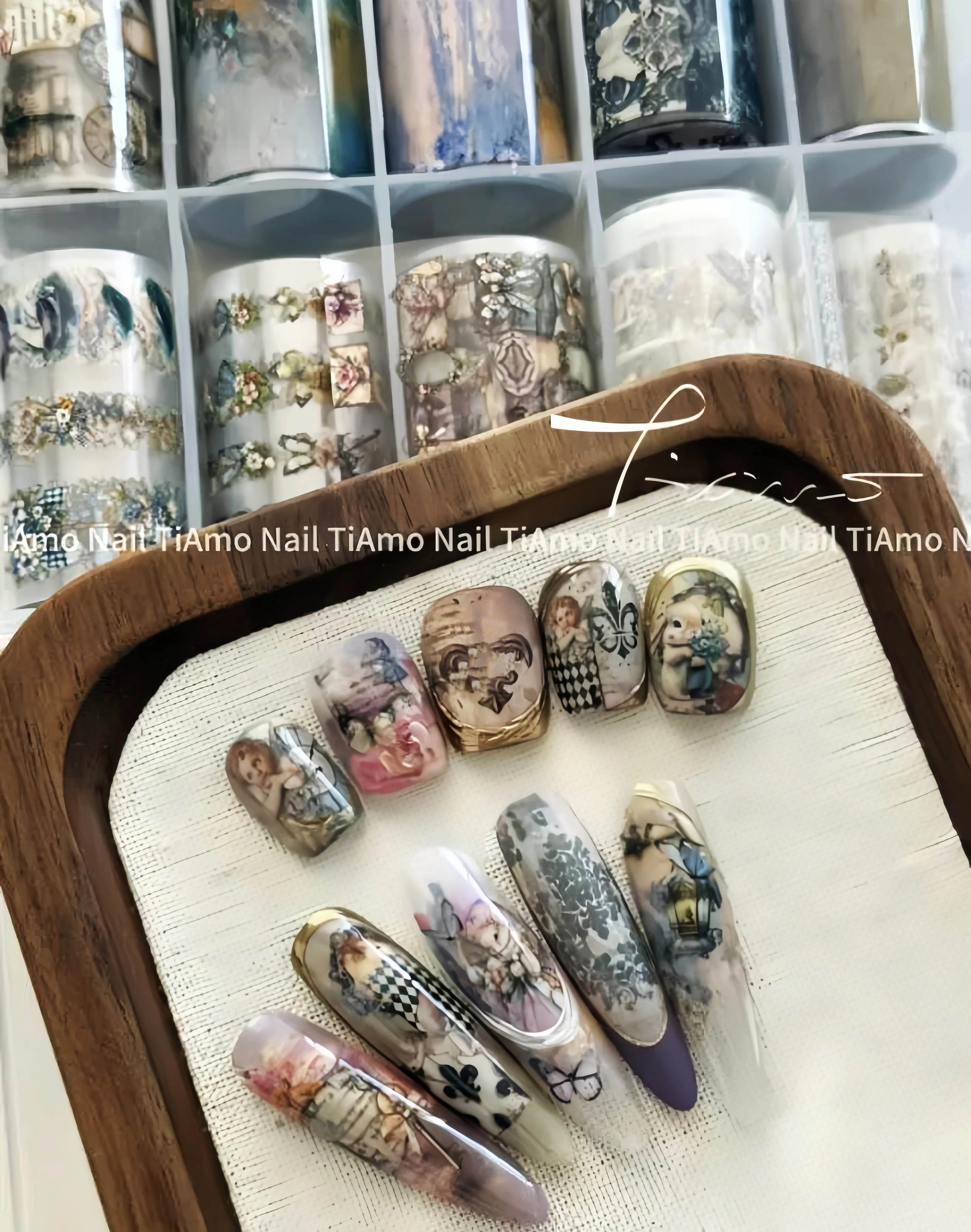 10Rolls Flower Nail Foils Transfer Paper Nail Art Stickers Manicure Set Decal Nails Decoration
