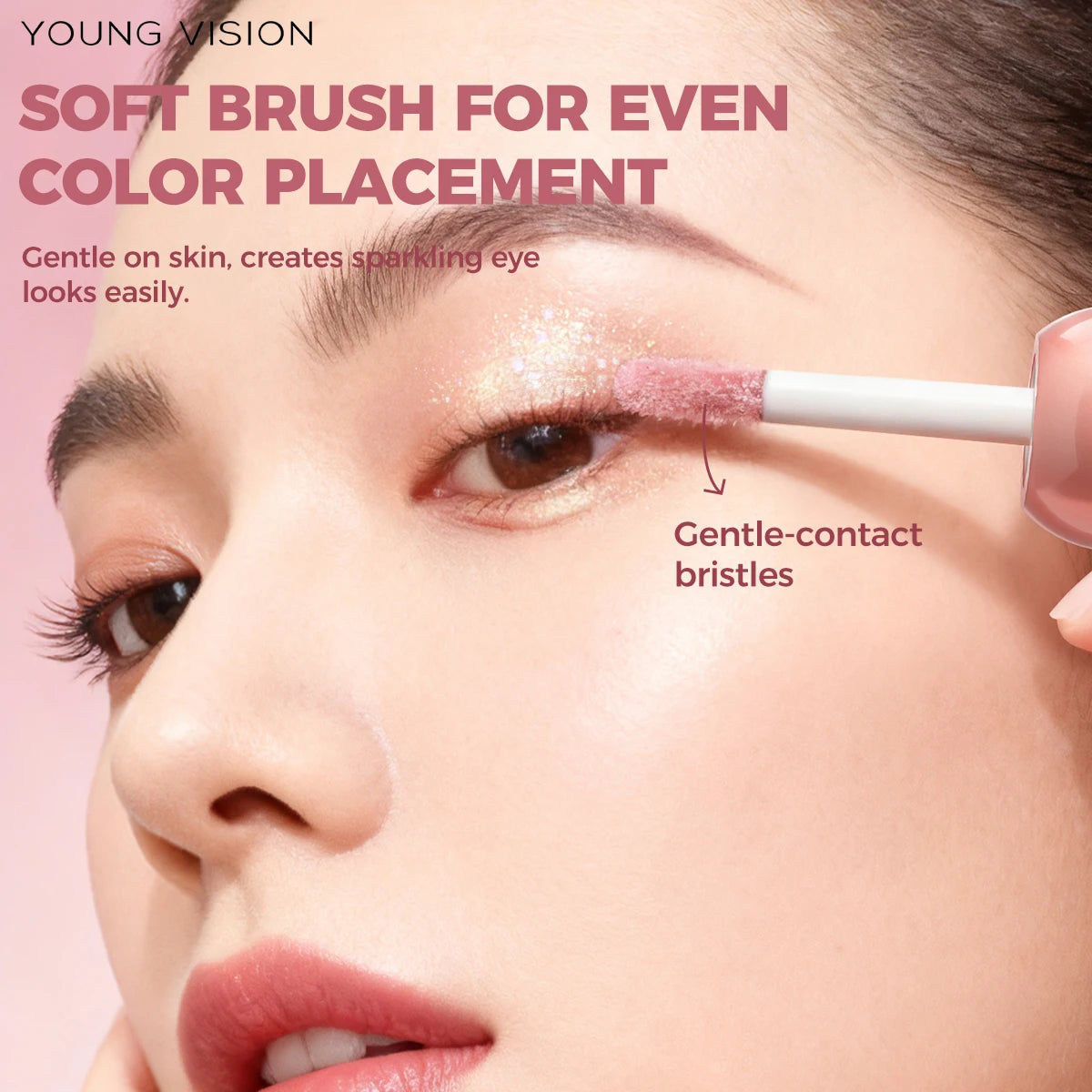 YOUNG VISION Liquid Glitter Highlighter - 6 Colors, Water-Based, Shimmer & Metallic, Long Lasting, Waterproof