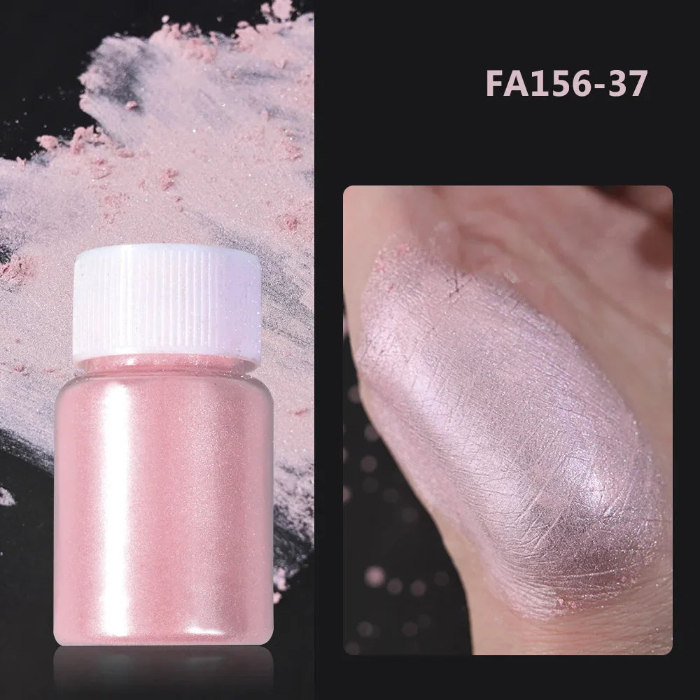 1Box Cherry Pink Chrome Pearl Nail Powder Gradient Mirror Effect Nail Art Glitter Auroras Rubbing Dust Nail Art Decoration 10g