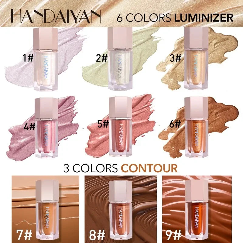 Shimmer Liquid Highlighter Stick Face Makeup Bronzer Cream Rouge Tint Contouring Highlighter Pen Women Body Brighten Cosmetic