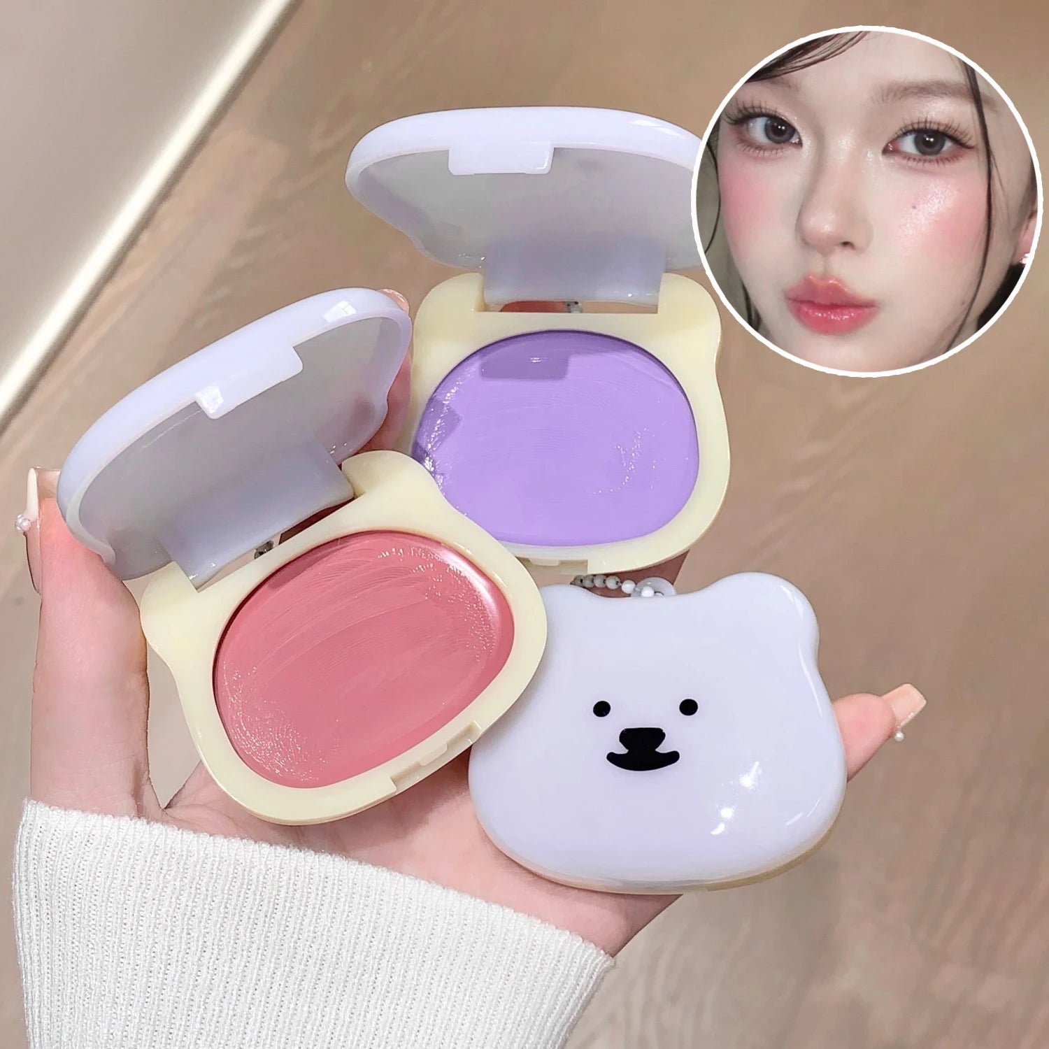 Watery Blush Cream SHAQINUO Moisturizing Jelly Glow Blush, Rouge Korean Makeup, Cream Texture, Low Saturation Brightening