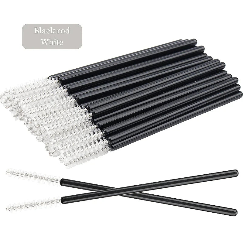 NEW 50Pcs Makeup Eyelash Brushes Disposable Crystal Eyebrow brush Diamond Handle Mascara Wand Applicator Lashes Extension Tools