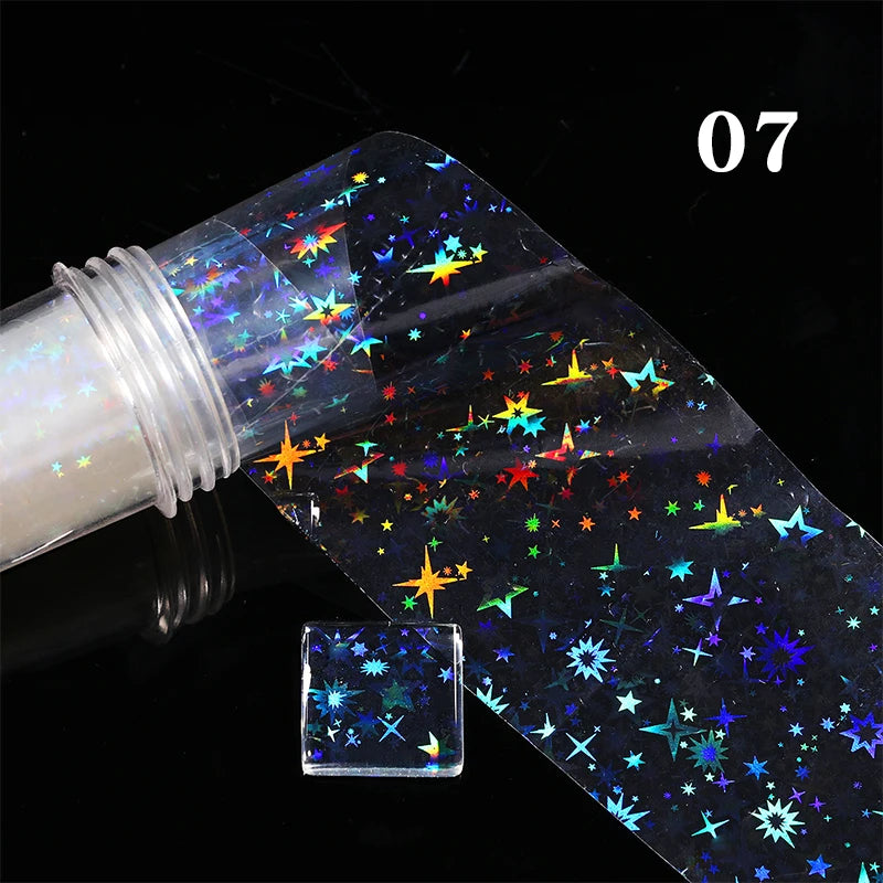 Blue Ink Marble Blooming Foil Nail Art Stickers Set With Flower Gilding Pattern Nail Transfer Decals Decorations Nail Accessorie