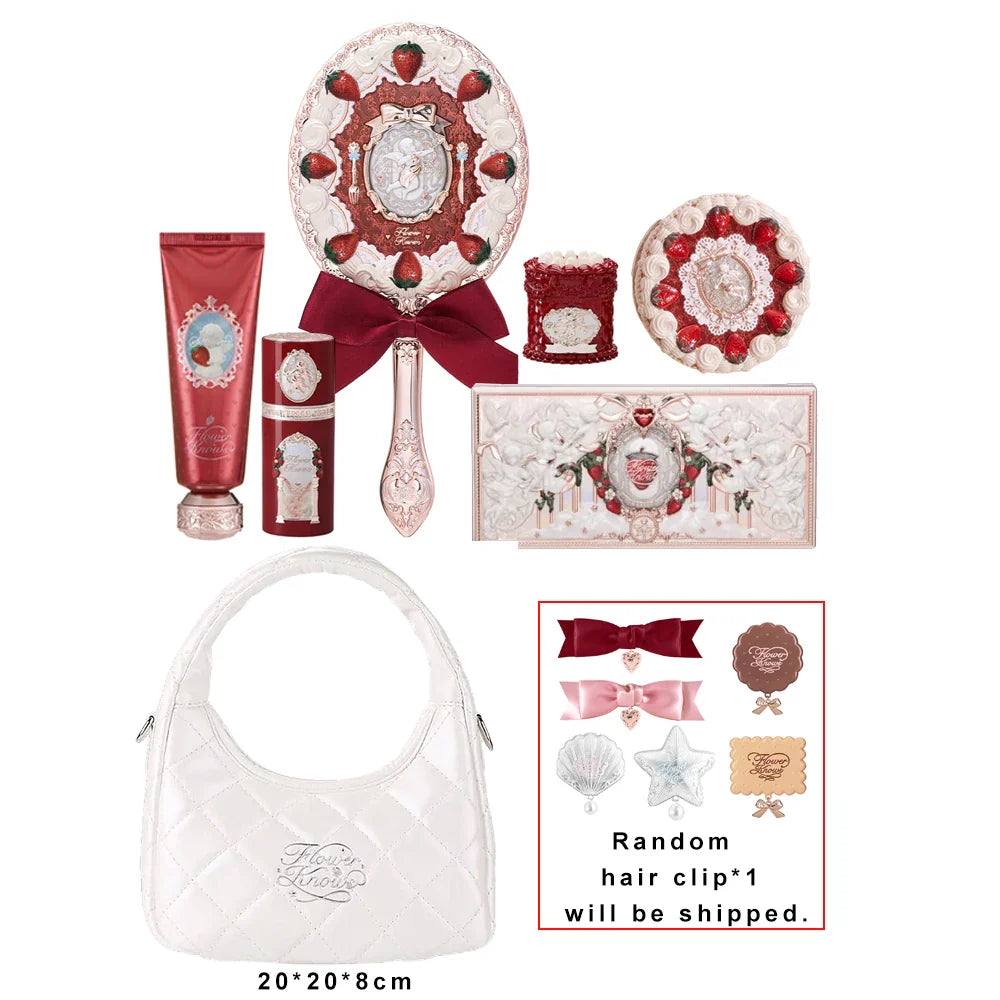 Flower Knows Stay Sweet 8 Pc Full Face Makeup Set Eyeshadow Blush Contour Lip Cream Hydrating Soft Matte Pigment Glowy Kit