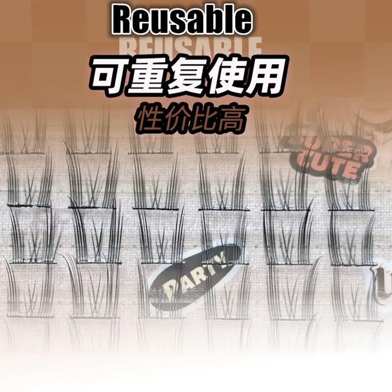 Lishu Glue-free Reusable False Eyelashes Self-adhesive Comic Natural Thick Long Lashes Extension Enlarge Eyes Beauty Tool