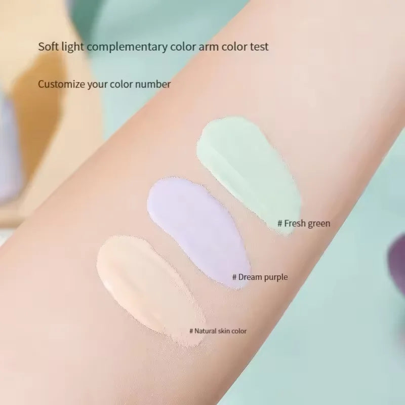 Three-color primer, primer primer, moisturizing, concealer, facial primer, brightening, correcting skin tone