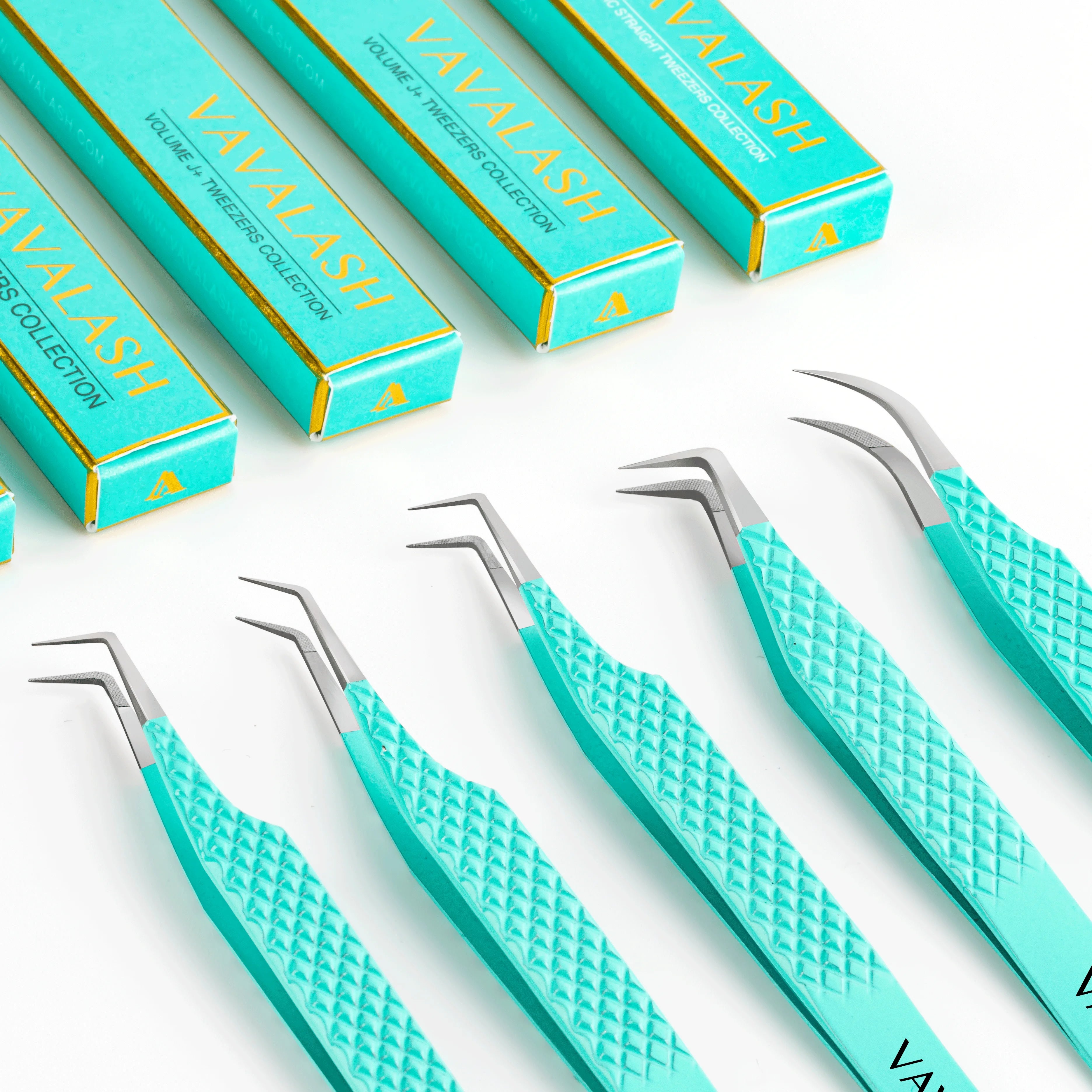 VAVALASH Anti-Slip Tweezers High-Density Stainless Steel Fiber Tip for Eyelash Extensions Eyebrow Professional Precision Makeup