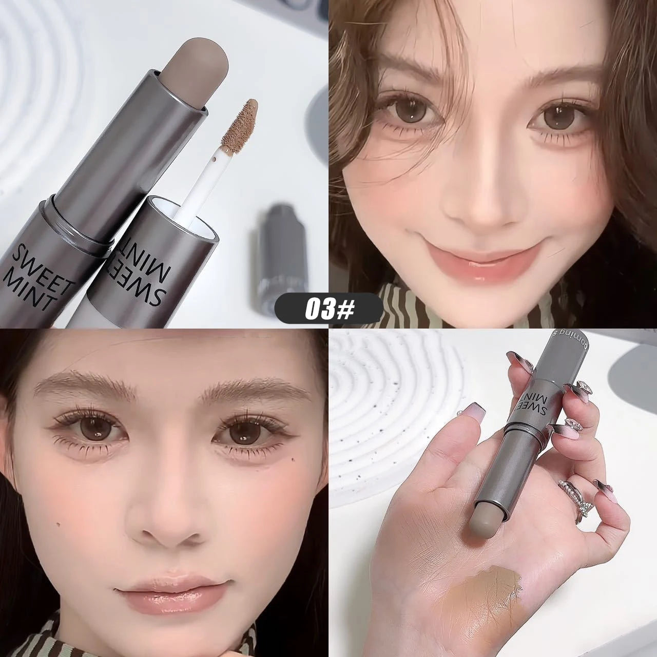 Dual-End Liquid Bronzer Stick Face Brightening Shaping Concealer Pencil 3D Long Lasting Corrector Nose Shadow Contouring Makeup