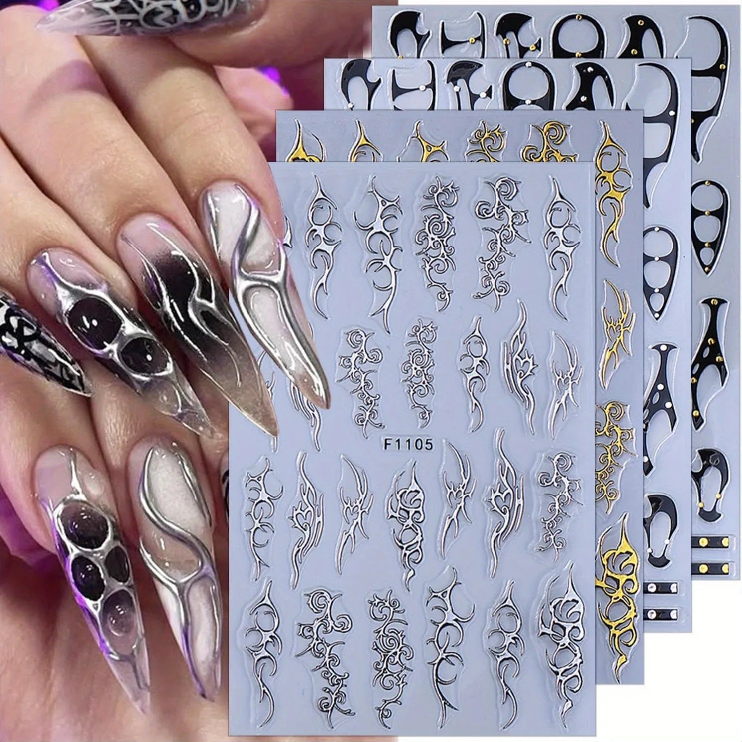 Spring and summer flower butterfly nail stickers, used for DIY nail decoration in daily life, festivals, parties, and weddings