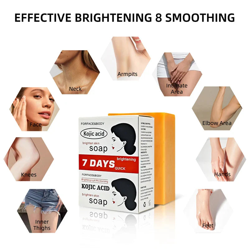 Kojic Acid Soap Whitening Soap Facial Cleansing Remove Black Face Kojic Bleaching Acid Handmad Soap with Vitamin C Deep Cleaning