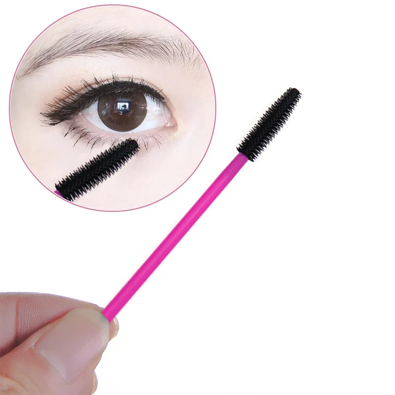 50pcs Silicone Eyelash Brush Mascara Wands Applicator Eyebrow Comb Rod Spoolies Brushes Lash Extension Supplies Makeup Tools