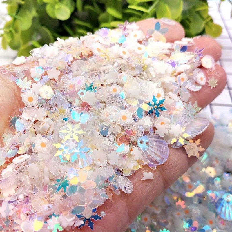 10g Luminous Soft Clay Sequins Polymer Clay Sequins Glitter Slices for DIY Nail Art Mobile Mixed Patches Slime Jewelry Decor