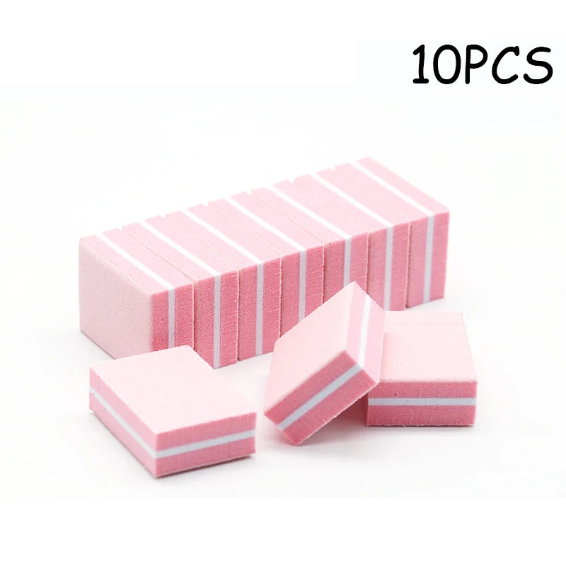 50Pc Professional Mini Nails Art buffer File 100/180 Sandpaper Manicure Tips Care File Sanding Polishing Grinding Equipment Tool