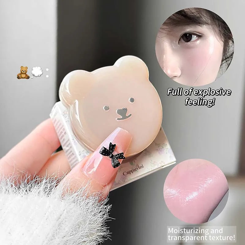Little Bear Water Light Multi Purpose Cream Korean Makeup Milk Pink Purple Blush Brighten Face Rubores Rouge Juice Cute Makeup