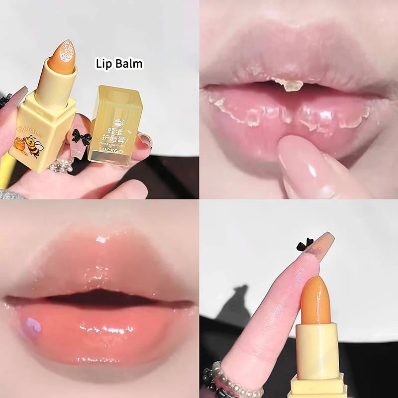Cappuvini Honey Lip Care Set | Lip Wrinkle Reduction Softening Dead Skin Exfoliating | Mild Ingredients Non-Irritating Moisturizing Lip Oil Lip Mask | For Students