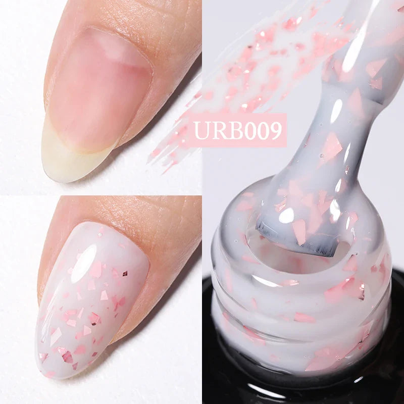 UR SUGAR 7ml Nude Crystal Rubber Base Gel Natural Color Semi Permanent Soak off UV LED Gel Nail Art Varnish