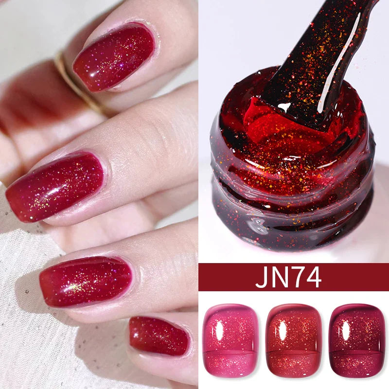 BORN PRETTY 10ml Blood Red Jelly Gel Nail Polish Halloween Nails Art Gel Polish Sheer Translucent Nail Gel for Winter Manicure