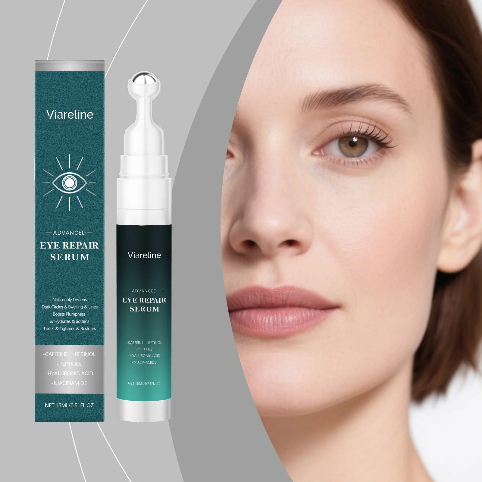 Retinol Eye Serum Massage Roller Eye Bag Removal Fade Fine Line Anti Dark Circle Puffiness Lifting Firm Brighten Eye Skin Care
