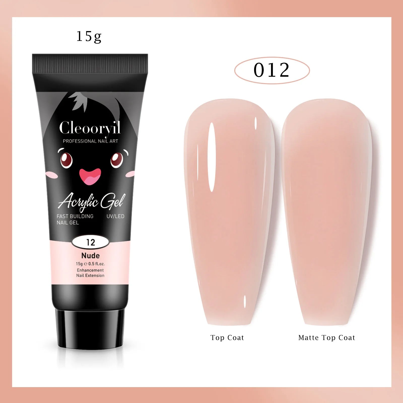 15ml Solid Extension Gel Nail Build Poly Nail Acrylic Gel Crystal Naked Color UV LED Polish Gel For Extend Nail Quick Extension