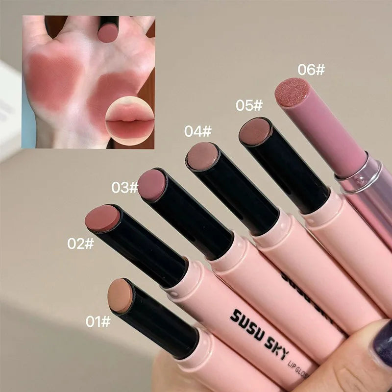 1Pc Moisturizing Velvet Matte Lipstick Hazelnut Mousse Long Waterproof Light Natural Warm Brown Red Toned Lip Tint Make Up Stain
