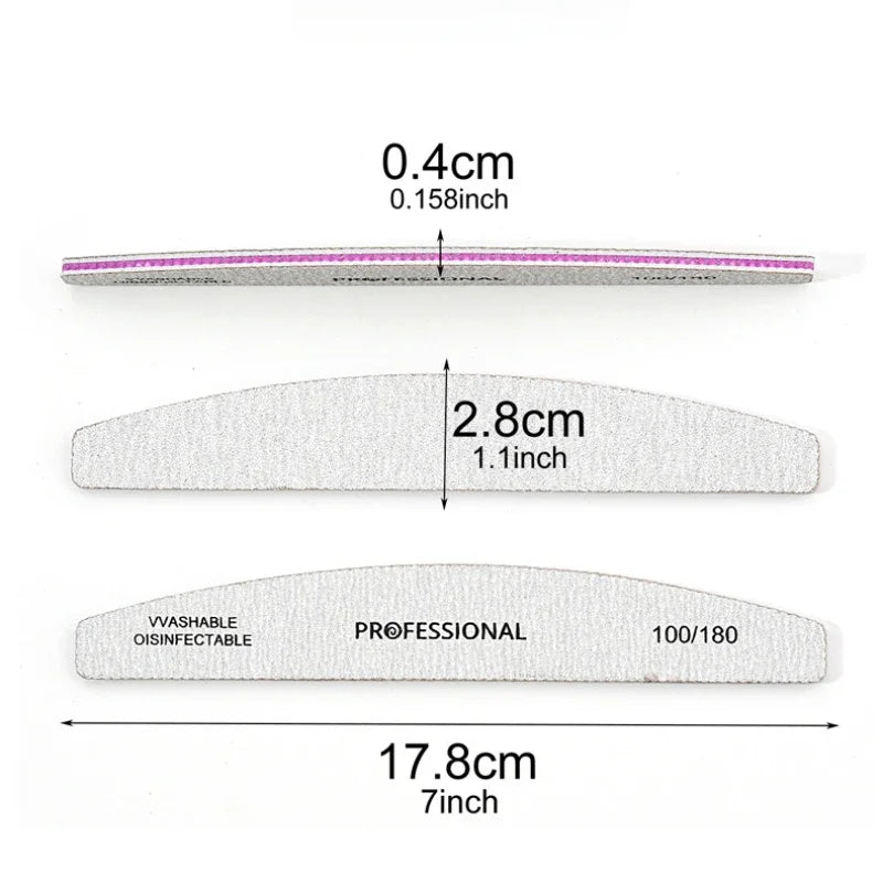 Nail File 100 To 240 Professional Tools Emery for Manicure Lime 240 Sandpaper Gel Polishing Files for Nails Buffers Set Polisher