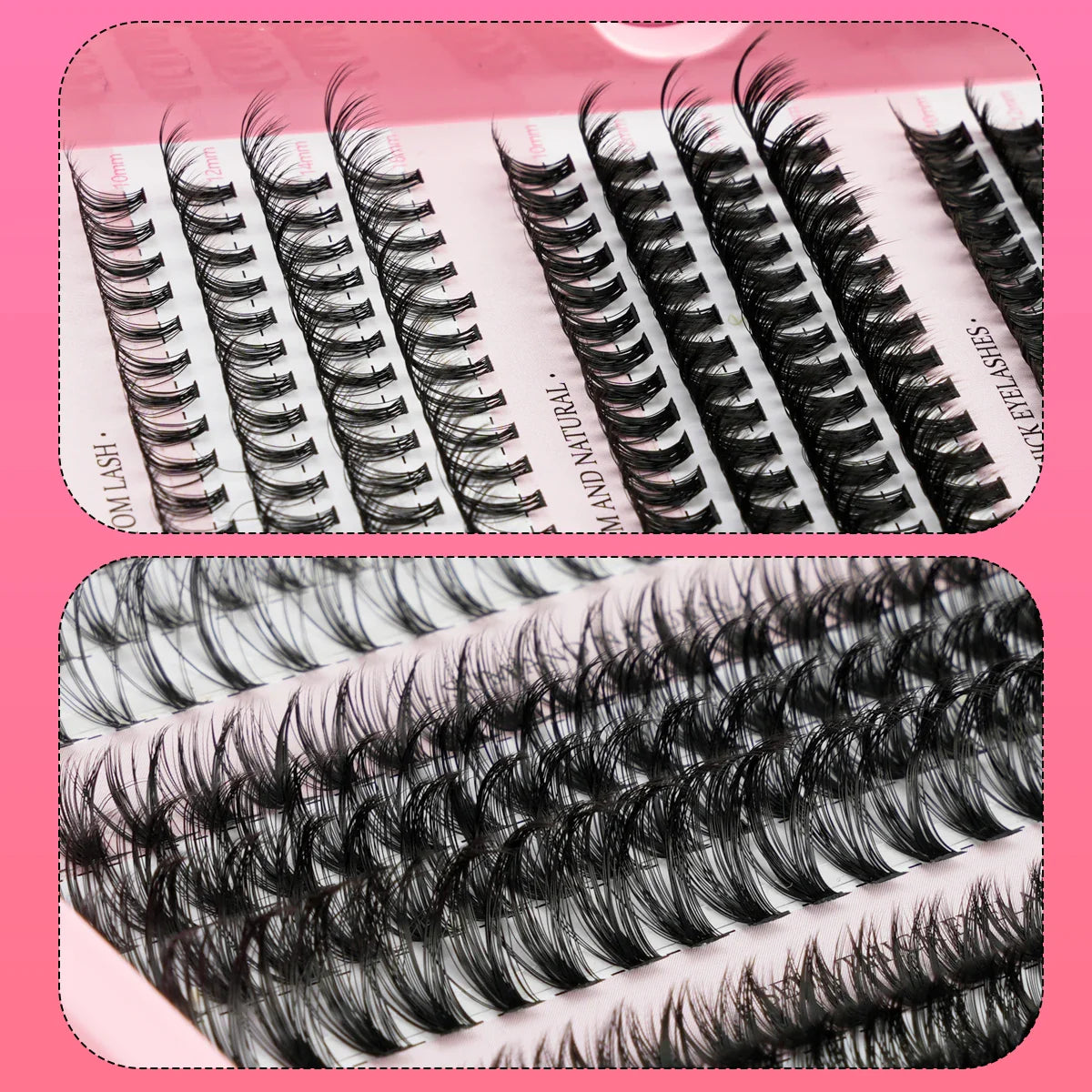 Lash Clusters Set DIY Lashes Extension Kit Individual Eyelash Kit 5-16mm Lash Clusters with Bond and Seal and Lash Applicator