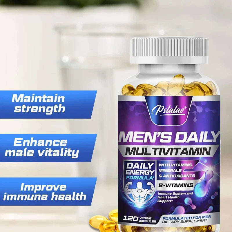 Men's Daily Multivitamin Supplement - Provides Cognitive Brain Health, Energy and Stamina, and Muscle Mass