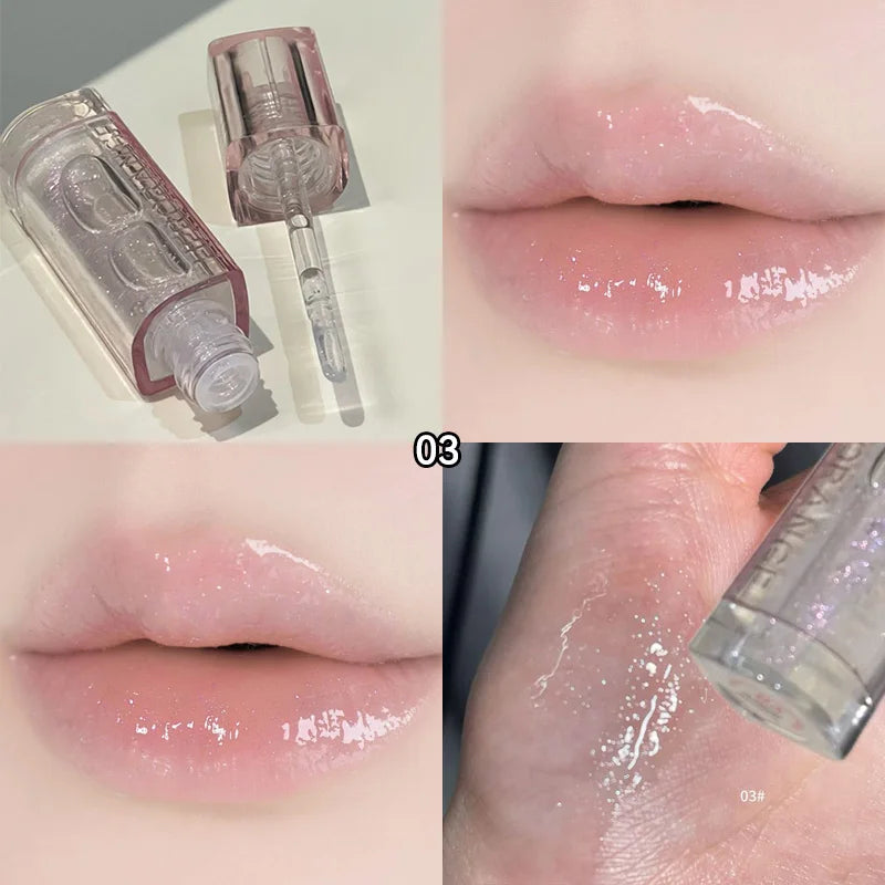 Herorange Lip Oil: Hydrating and Moisturizing, Korean-Style Color Change, Fine Glitter, Improves Lip Wrinkles and Prevents Cracking, Water Gloss, Plump Lip Feel. A Winter Essential and Also Suitable as a Holiday Gift.