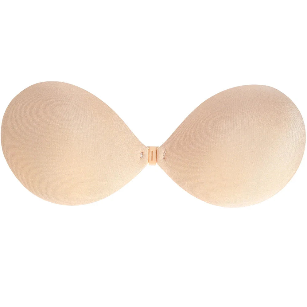 Sexy Women Invisible Push Up Bra Self-Adhesive Silicone Bust Front Closure Sticky Bra Skin Backless Strapless Bra