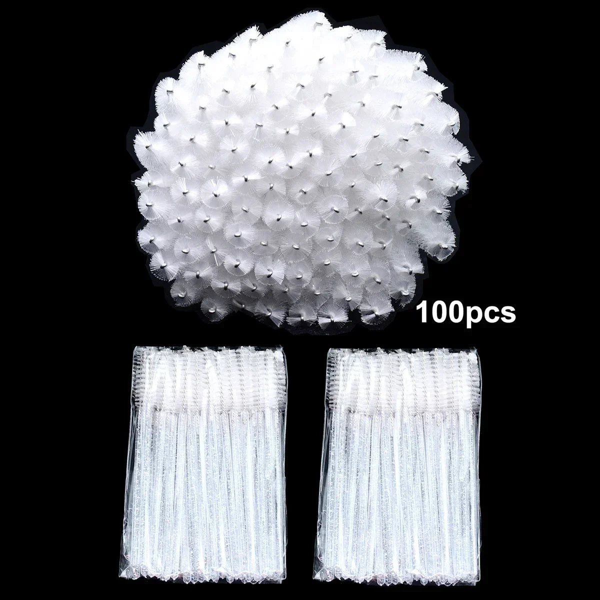 100pcs Disposable Eyelash Brushes Spoolies Micro Lash Mascara Wands Combs Wholesale for Eyelash Extension Makeup Cosmetic Tools