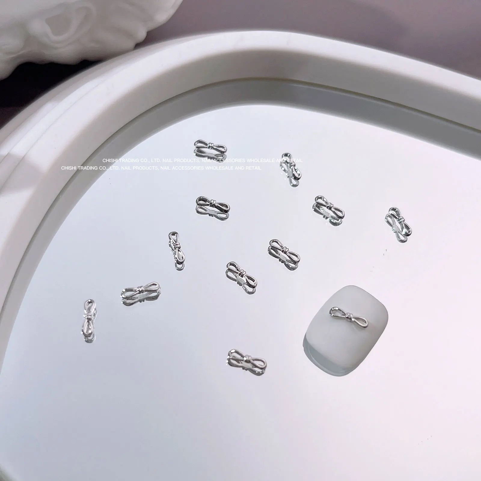 10Pcs Mini Hollow Butterfly Knotbow Nail Art Charms 3D Metal Silver/Gold Alloy Nail Art Decoration DIY Nail Accessories