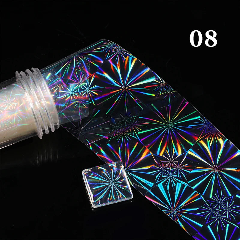 Blue Ink Marble Blooming Foil Nail Art Stickers Set With Flower Gilding Pattern Nail Transfer Decals Decorations Nail Accessorie