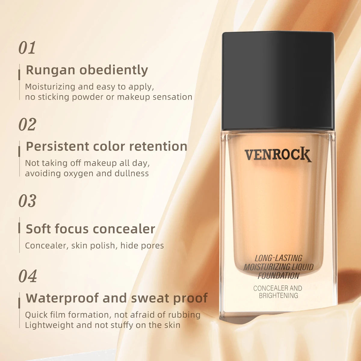 Long-lasting Hydrating Liquid Foundation - The Lifeline for Dry Skin, Stay Fresh Without Cakey Build, Brightens Tone, Natural Bare or Make-up-Free Look, Moisturizing and Smooth Creamy Base for a Flawless Finish