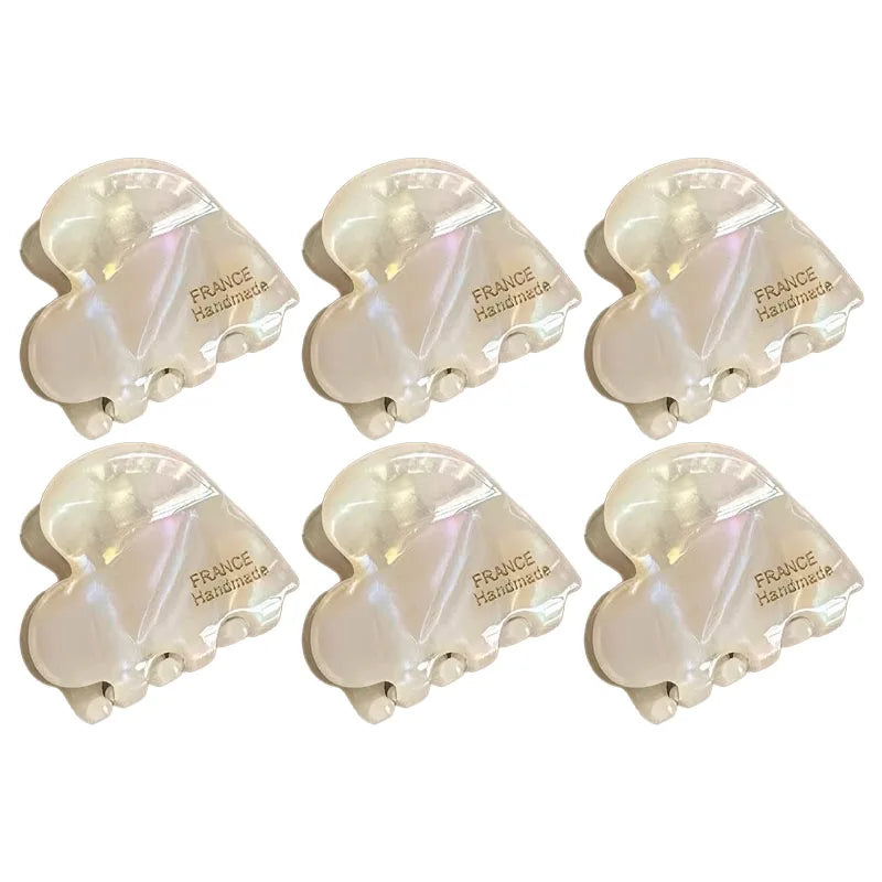 New 3.5cm Small Hair Claw Acetate Hair Crabs for Girls Cute Heart Shaped Hairclips Women Hair Accessories Hairpins Clips