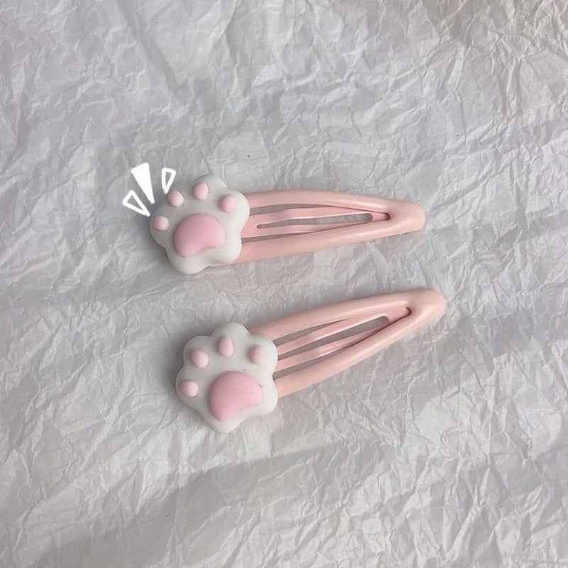 Y2K Cartoon Cat Paw Hair Clip Headwear Travel Hairpins Headdress Hairclip
